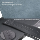 Waterproof Elastic Button Laptop Handbag - Pu Material - Black - 13.3/14 Inch - Close-Up Angle