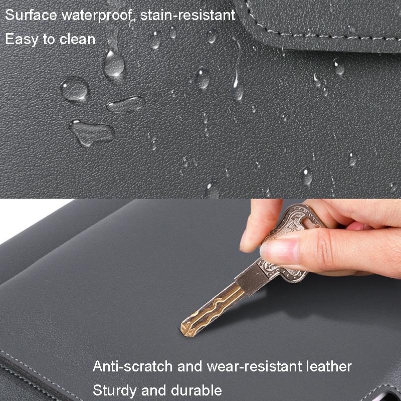 Waterproof Elastic Button Laptop Handbag - Pu Material - Black - 13.3/14 Inch