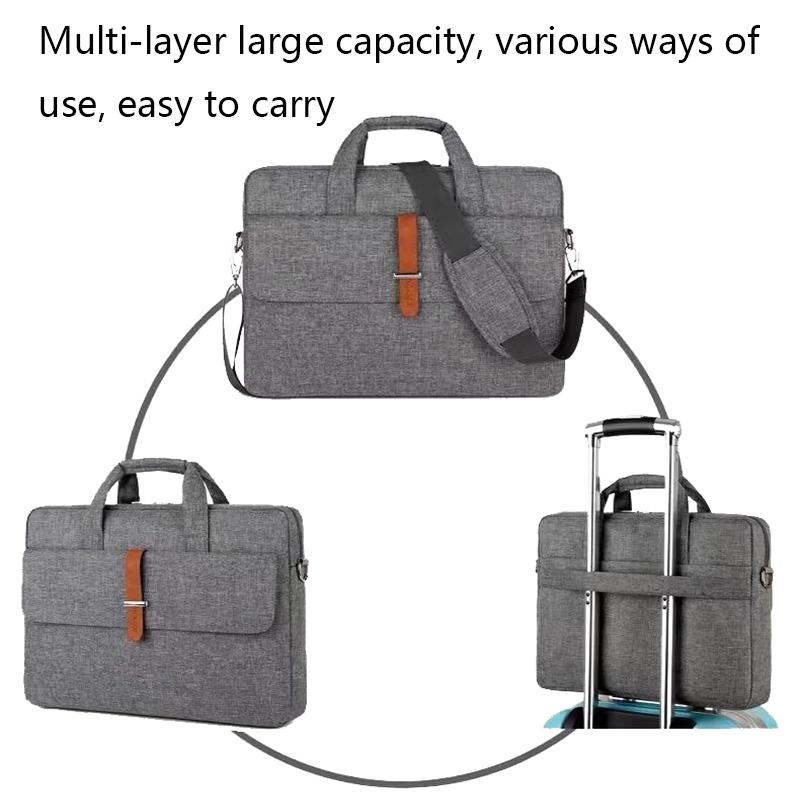 13-13.3 Inch Multifunctional Laptop Bag - Durable Shoulder & Handheld Design - Gray