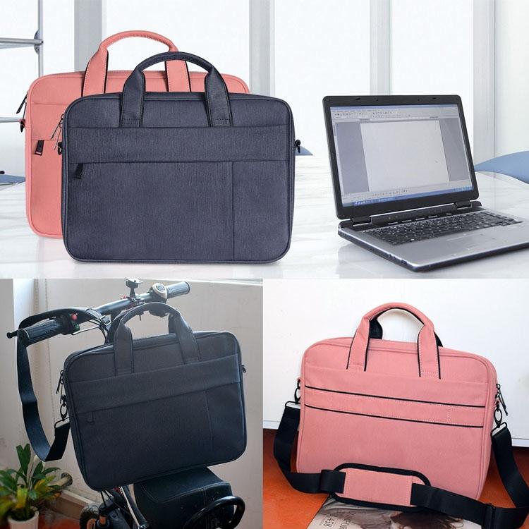 13.3 Inch Waterproof Anti-Theft One-Shoulder Handbag With Suitcase Belt - Black