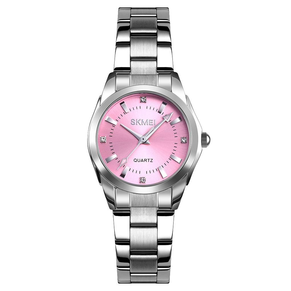 Waterproof Quartz Women Watch With Rhinestone Steel Strap - Delicate And Creative