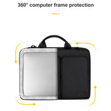 13.3 Inch Detachable Shoulder Laptop Bag - Thickened Polyester - Black