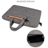 Detachable Shoulder Strap Business Laptop Bag - 14.1-15.4 Inch Frosted Pu - Light Gray