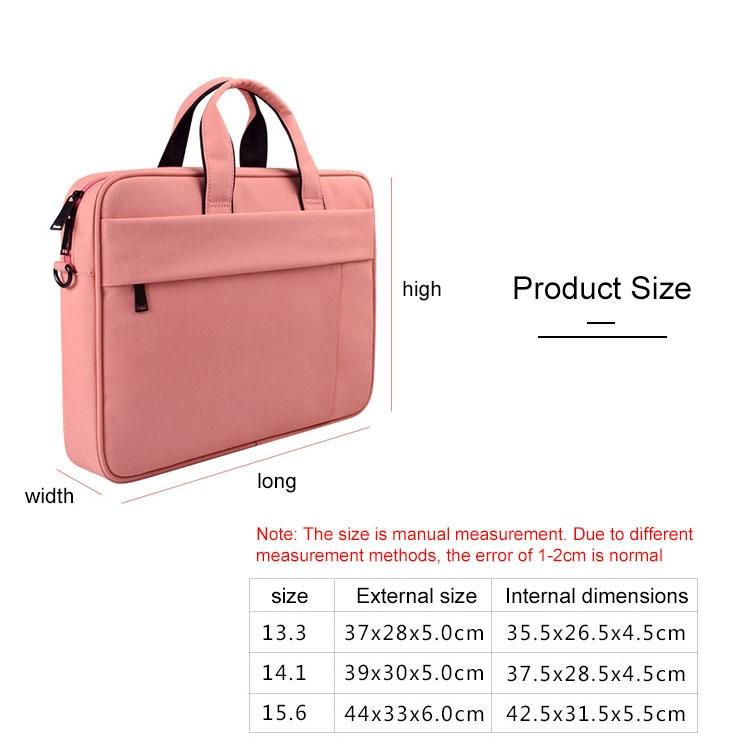 15.6 Inch Laptop One-Shoulder Handbag With Waterproof Anti-Theft Design And Suitcase Belt - Black