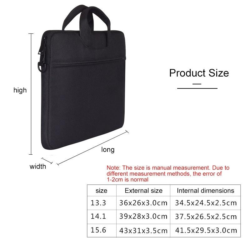 Waterproof Oxford Cloth One-Shoulder Handbag For 15.6 Laptops - Hidden Portable Strap - Black