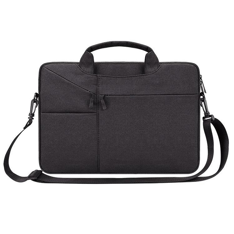 15.6 Inch Laptop Handbag With Hidden Strap And Suitcase Belt - Waterproof And Tear-Resistant - Black