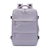 Outdoor Travel Laptop Backpack - Army Green - Purple