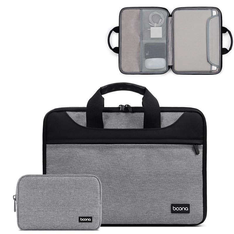 Waterproof Oxford Cloth Laptop Bag - Full Open Portable 16 / 17 Inches - Black + Power Bag