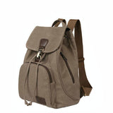 Women Canvas Laptop Backpack - Compact And Stylish - Khaki