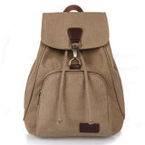 Women Canvas Laptop Backpack - Compact And Stylish - Khaki