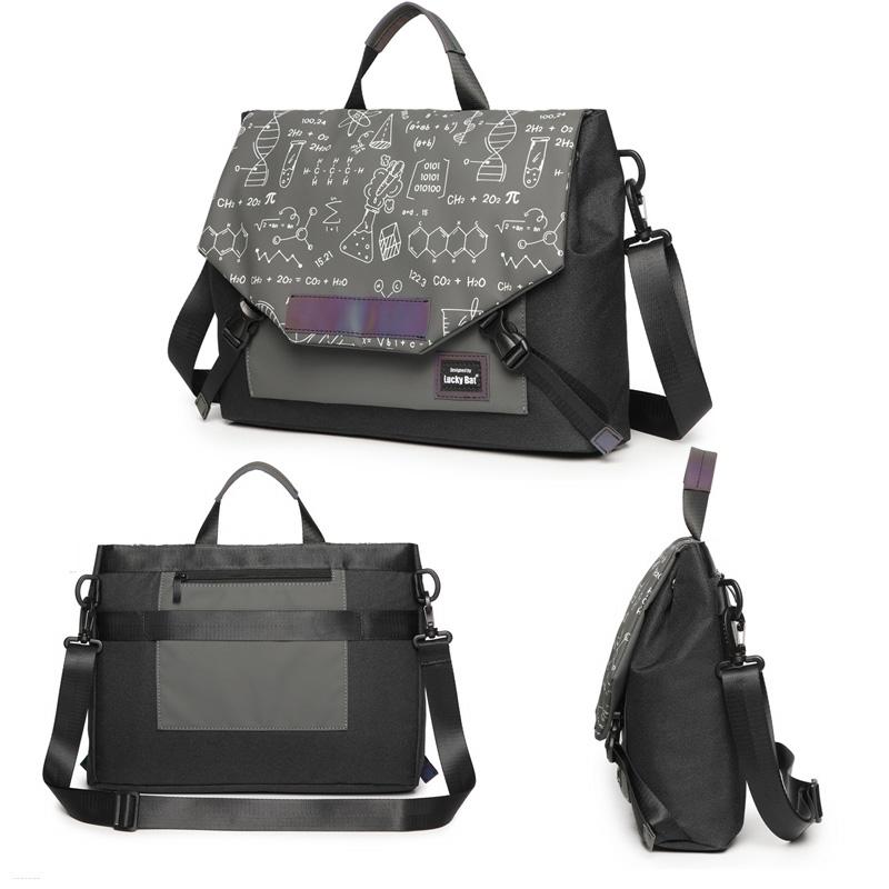 Anti-Drop Crossbody Laptop Bag - 16 Inch Airbag Design - Black Lightning