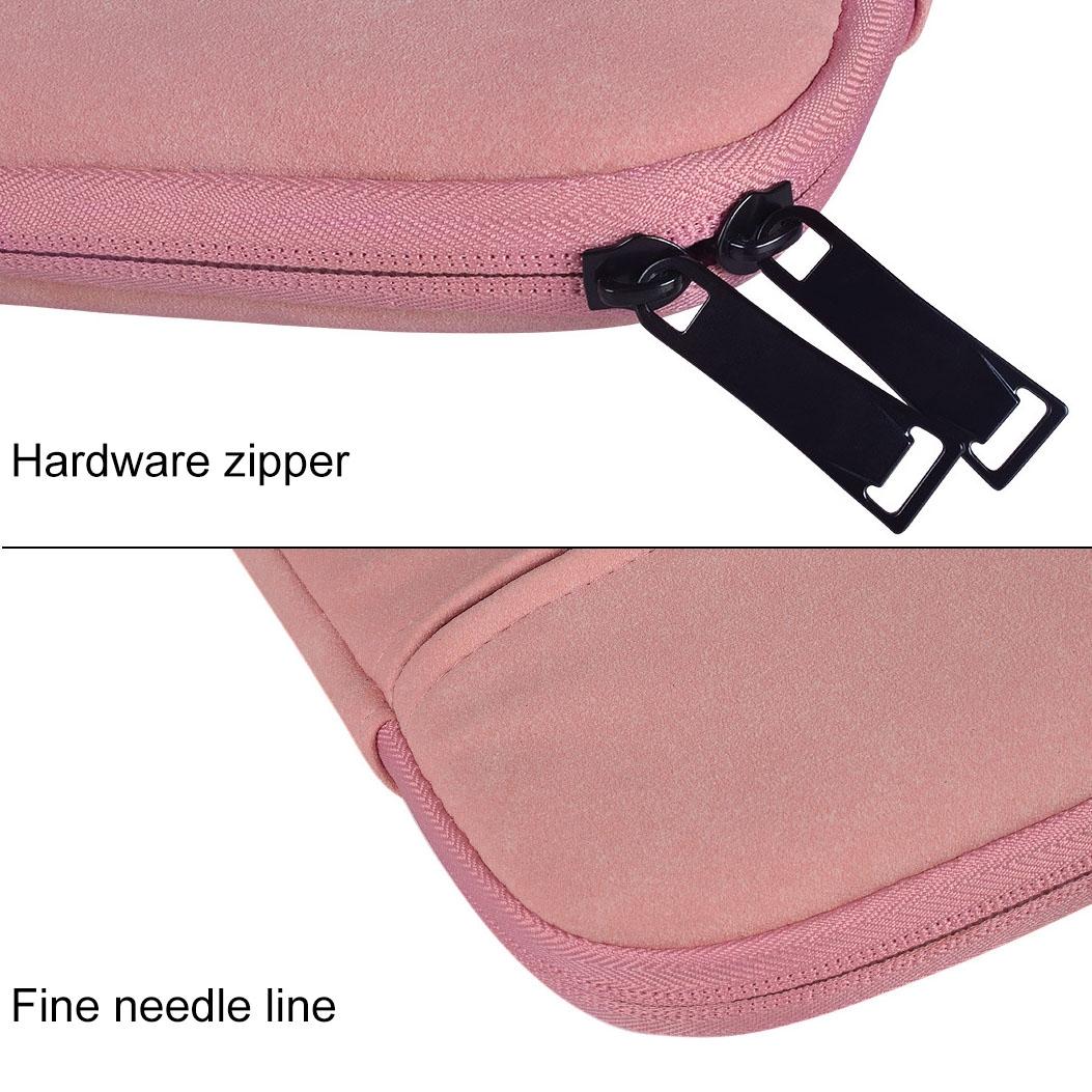 Waterproof Portable One-Shoulder Handbag For 14.1 Laptops With Hidden Zipper And Suitcase Belt - Pink