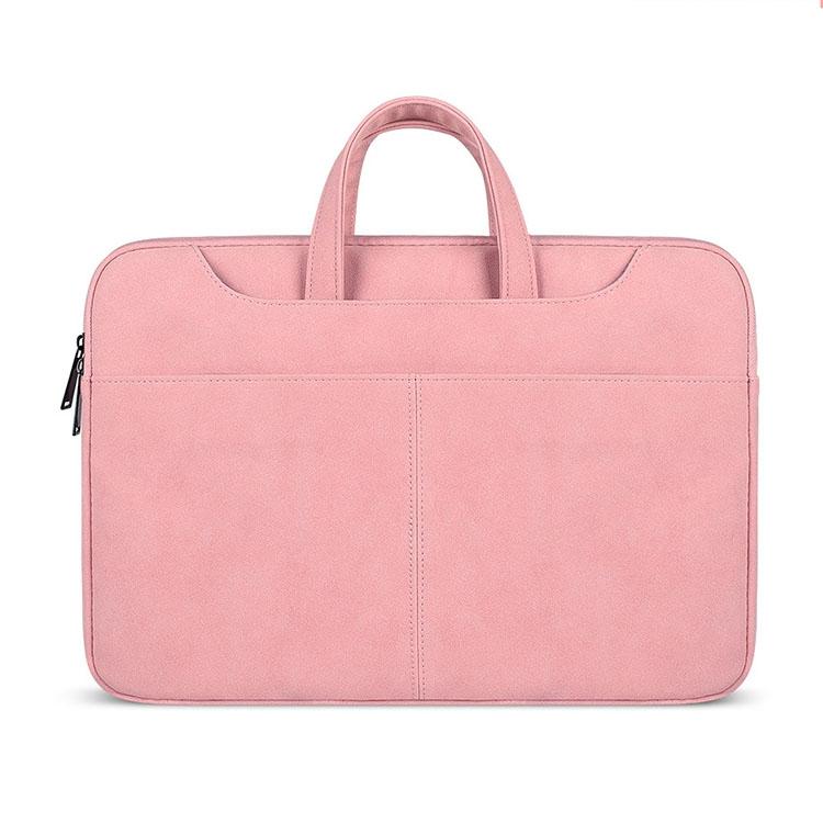 Waterproof Portable One-Shoulder Handbag For 13.3 Laptops With Strap & Magic Stick - Pink