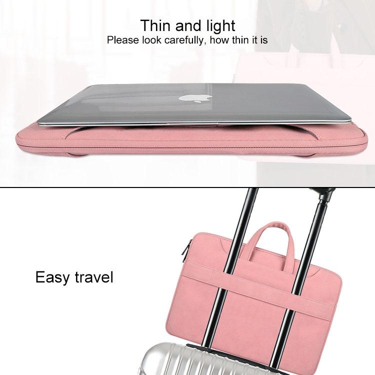 Waterproof Portable One-Shoulder Handbag For 13.3 Laptops With Strap & Magic Stick - Pink