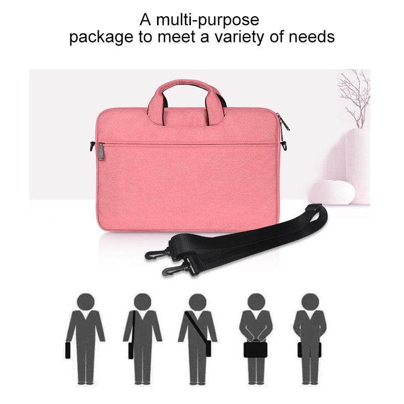 Waterproof Oxford Cloth One-Shoulder Handbag For 15.6 Laptops - Hidden Portable Strap - Pink