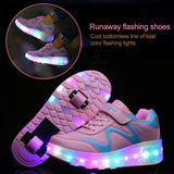 Rechargeable Led Roller Skates - Pink Size 30