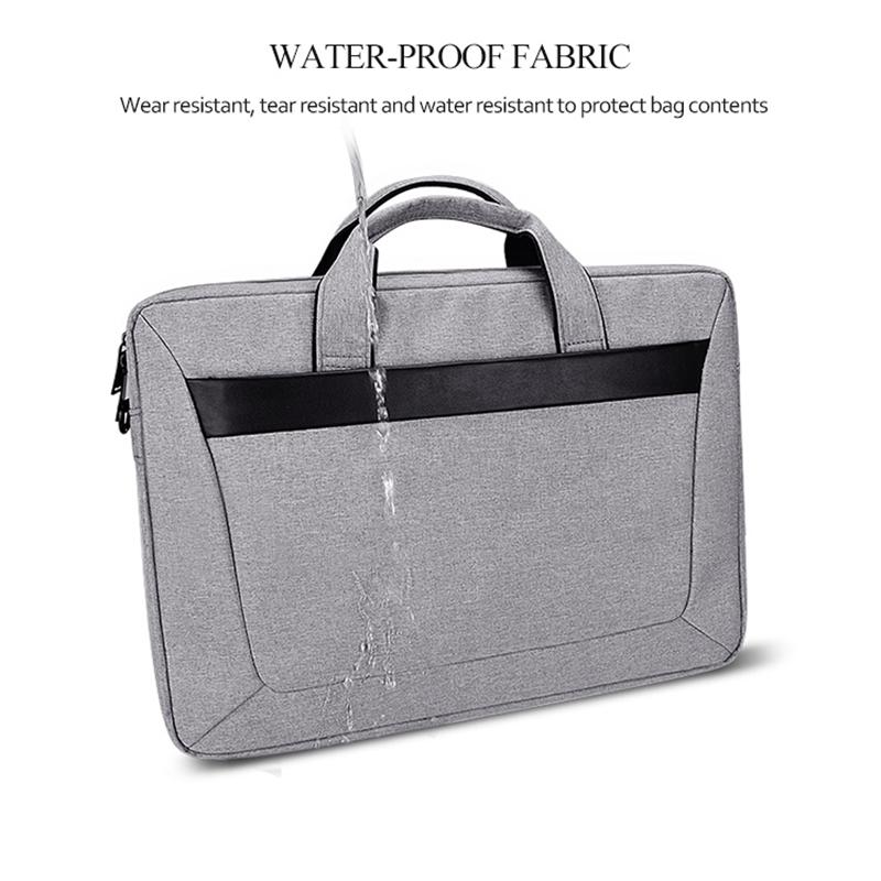 Expandable Laptop Bag - Waterproof Oxford Cloth Detachable Shoulder Strap - Grey