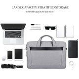 Expandable Laptop Bag - Waterproof Oxford Cloth Detachable Shoulder Strap - Grey