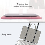 Waterproof Portable One-Shoulder Handbag For 13.3 Laptops With Hidden Zipper And Suitcase Belt - Light Grey