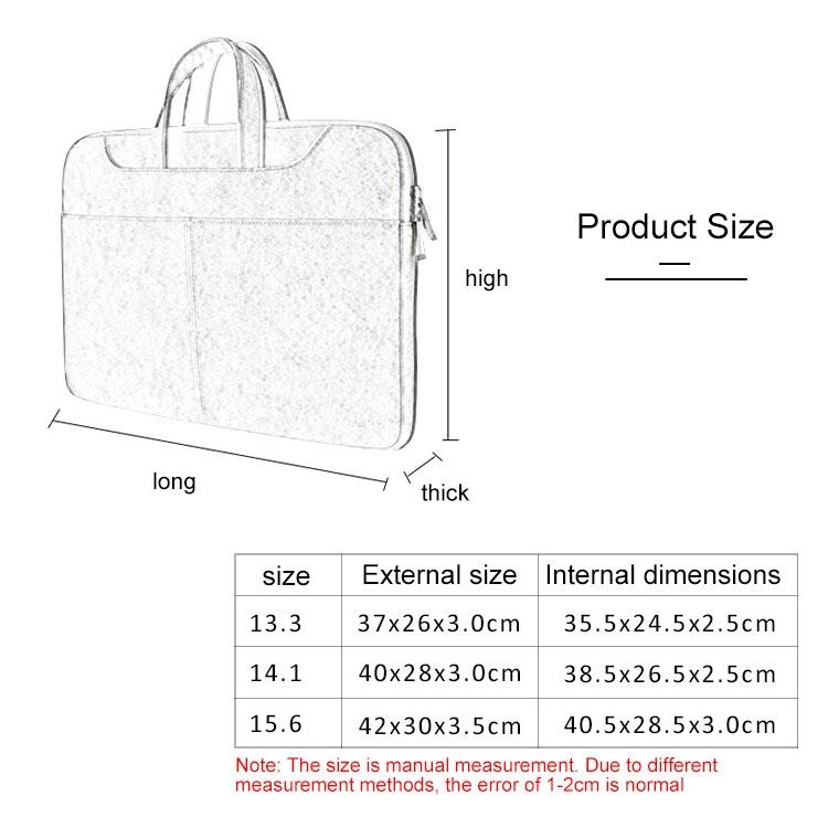 Waterproof Portable One-Shoulder Handbag For 13.3 Laptops With Strap & Magic Stick - Light Grey