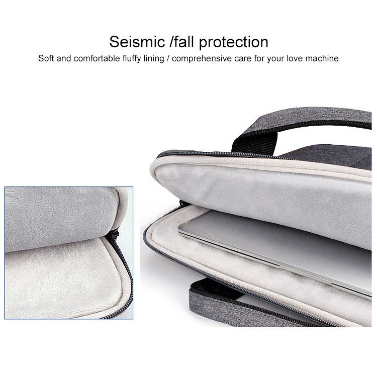 14.1 Inch Laptop Handbag With Hidden Strap And Suitcase Belt - Waterproof And Tear-Resistant - Light Grey