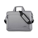 Portable 15 Inch Laptop Leather Handbag For Business Briefcase - Light Grey