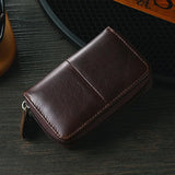 Leather Rfid Zipper Card Holder With Change Pocket