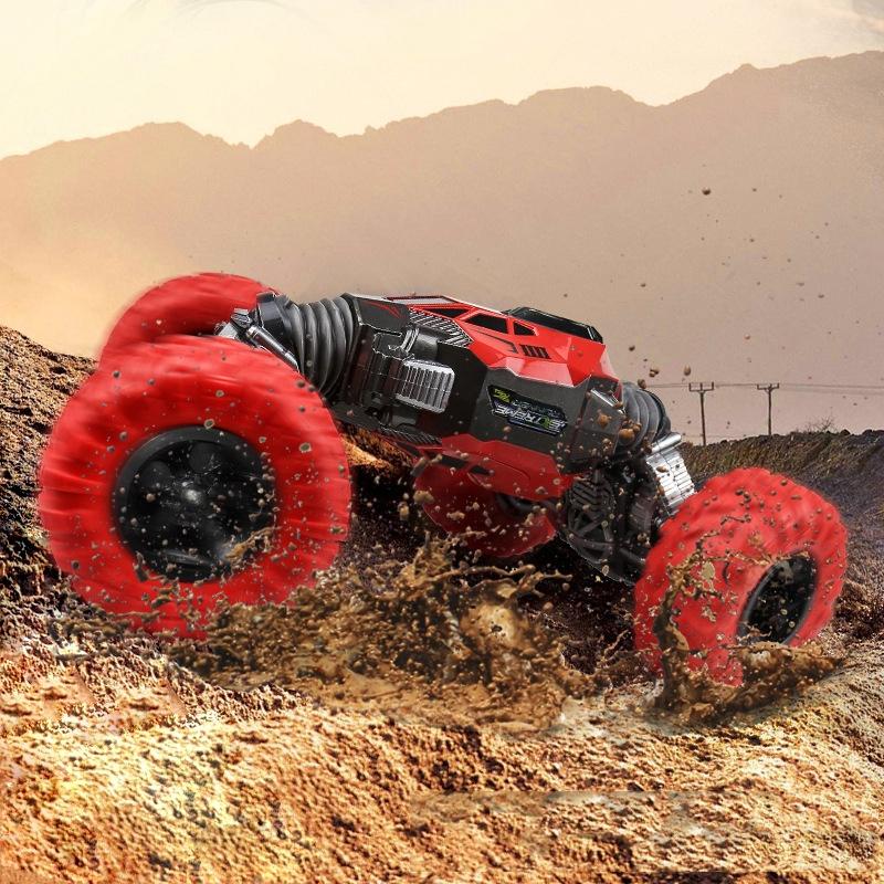 33Cm Red 2.4Ghz Double-Sided Twisted Off-Road Rc Toy Car For Kids