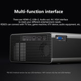 2200 Lumens Mini Led Projector For Home Theater - Hdmi / Av / Vga / Usb - Silver - Rear View