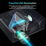 2200 Lumens Mini Led Projector For Home Theater - Hdmi / Av / Vga / Usb - Silver - Low Angle