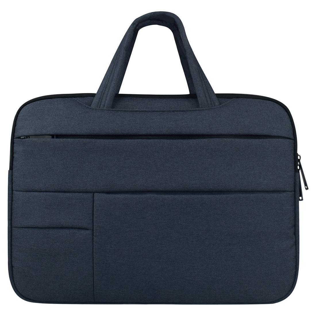 15.6 Inch Laptop Tablet Bag With Multiple Pockets And Soft Oxford Cloth Handle - Navy Blue