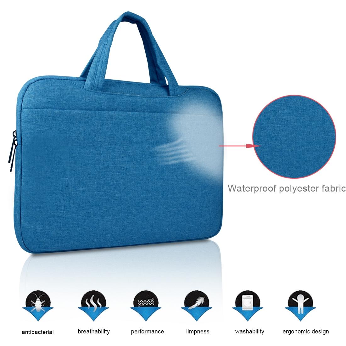 15.6 Inch Laptop Tablet Bag With Multiple Pockets And Soft Oxford Cloth Handle - Navy Blue