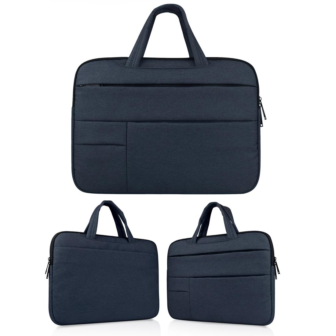 15.6 Inch Laptop Tablet Bag With Multiple Pockets And Soft Oxford Cloth Handle - Navy Blue