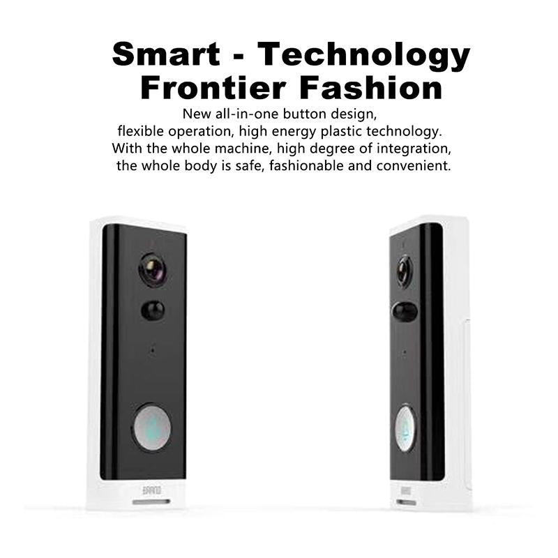 Smart Wifi Video Doorbell With Motion Detection & Two-Way Intercom - White