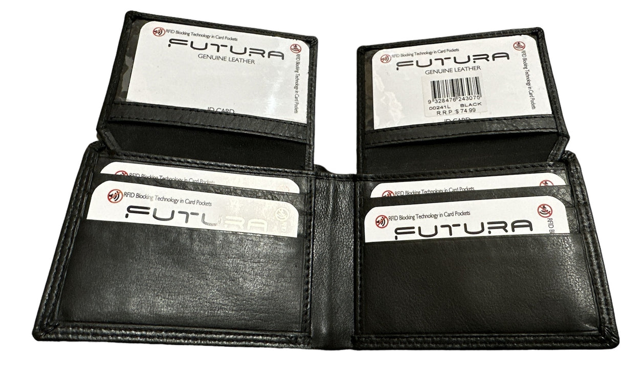 Futura Men's Black RFID Leather Wallet with Gift Packaging