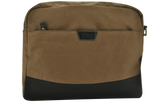 FIB Byron Canvas Laptop Messenger Bag Travel Shoulder Sling - Brown