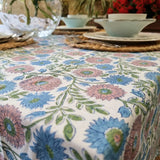 Kolka Kumudani Handcrafted Floral Tablecloth - Blush Pink