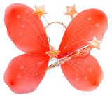 Girls Kids Angel Fairy Butterfly Wing Fancy Princess Party Costume Prop - Red - Front View