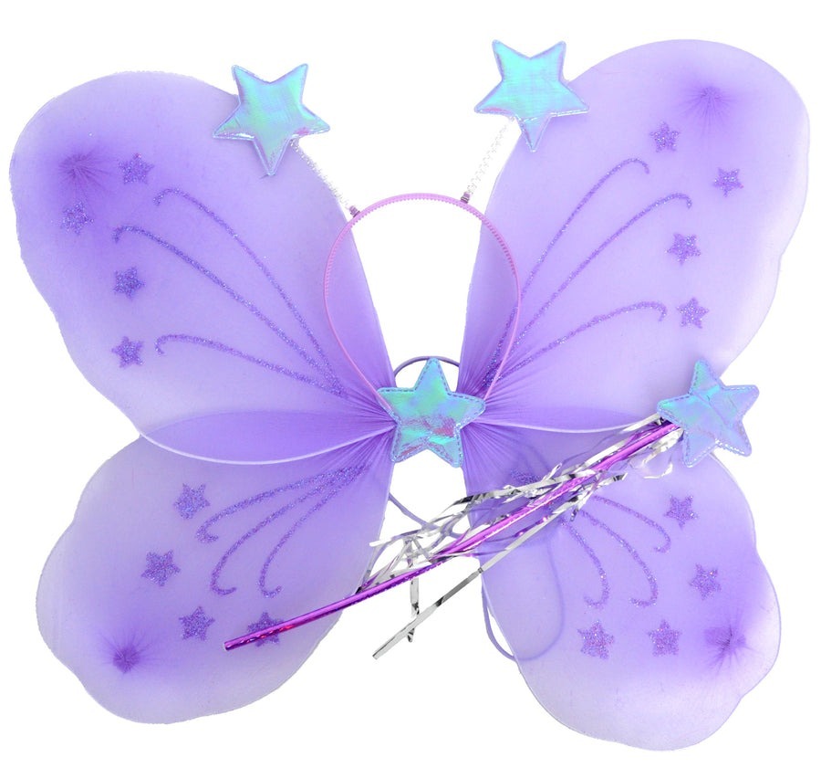 Girls Kids Angel Fairy Butterfly Wing Fancy Princess Costume Party Prop - Purple