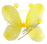 Girls Kids Angel Fairy Butterfly Wing Fancy Princess Dress Up Party Costume Prop - Yellow - Front View