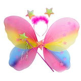 Girls Kids Angel Fairy Butterfly Wing Princess Party Costume Prop - Rainbow - Front View