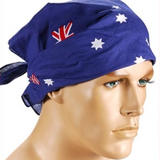 Australia Flag BANDANA 100% Cotton Head Wrap Bandanna Summer Neck Scarf - Side View