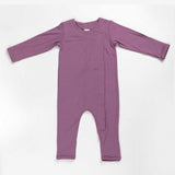 Ponchik Babies + Kids - Magnetic Bamboo Body Suit Onesie - Plum - 12-18m