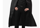 Gothic Black Cape Cloak for Halloween - Ideal for Vampires, Witches, and Sorcerers - Side View