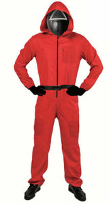 Adult Squid Game Costume Guard Tracksuit Halloween Cosplay Red  - L/XL(175 - 185cm)