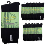 12 Pairs PREMIUM BAMBOO SOCKS Mens Heavy Duty Thick Work Socks Cushion BULK  - Black - 11-14