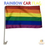 Vibrant Rainbow Pride Car Window Flags - 30cm x 45cm for Australia Day Festivities