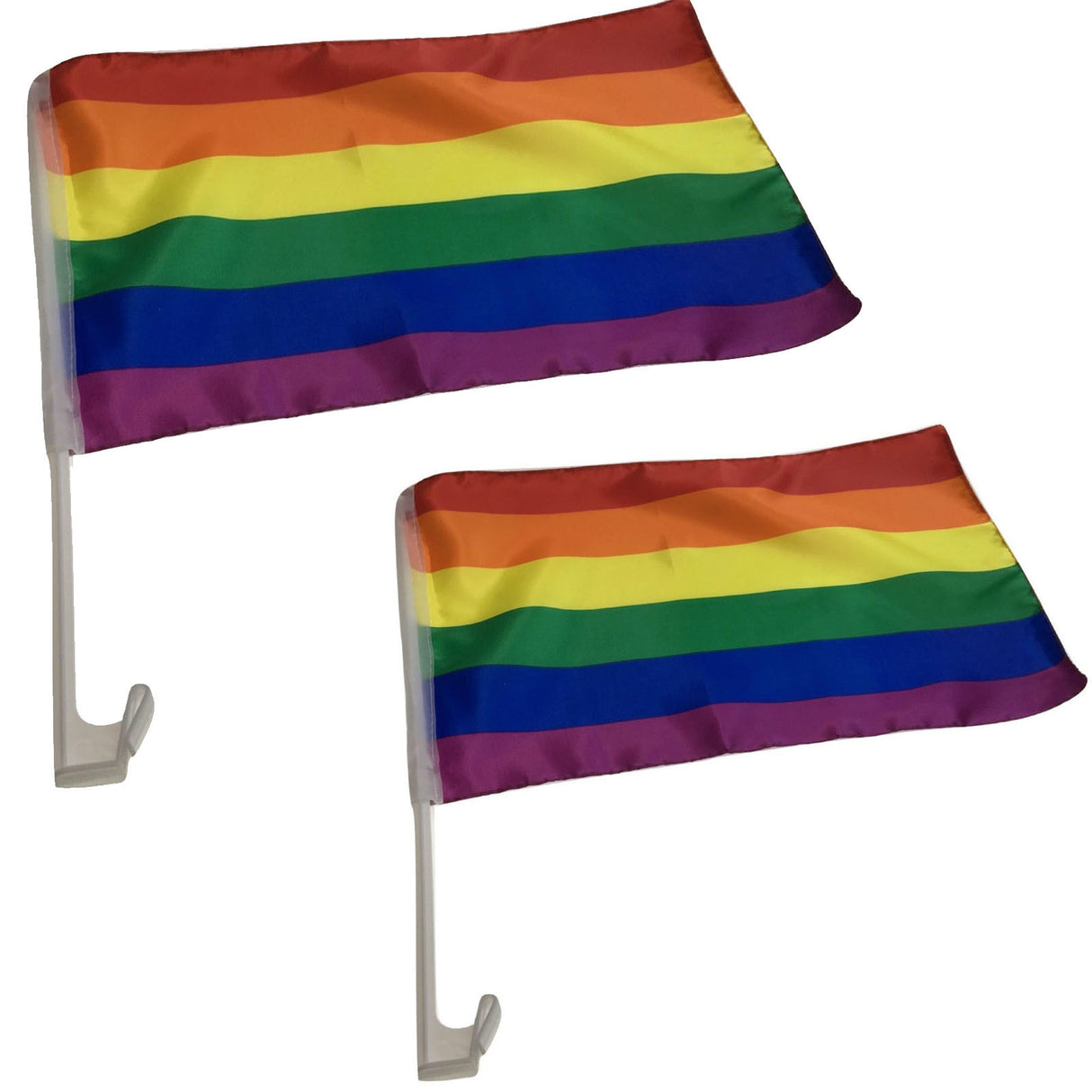 Rainbow Pride Car Flags with Window Clips - 30cm x 45cm for Festivals and Celebrations