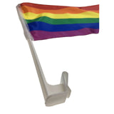 Rainbow Pride Car Flags with Window Clips - 30cm x 45cm for Festivals and Celebrations