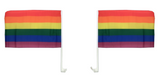 Rainbow Pride Car Flags with Window Clips - 30cm x 45cm for Festivals and Celebrations